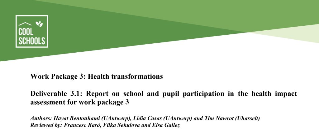 Report on school and pupil participation in the health impact assessment